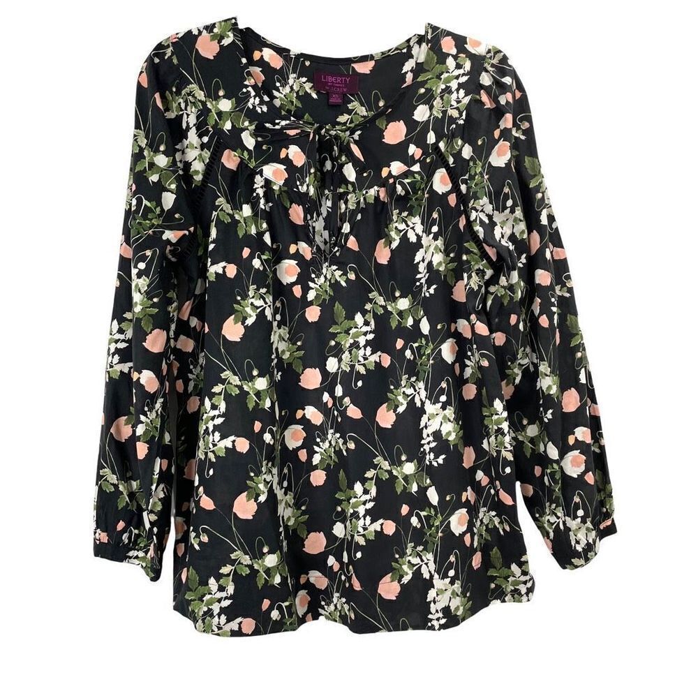 J. Crew Point Sur peasant‎ top in Liberty poppy dream Size XS